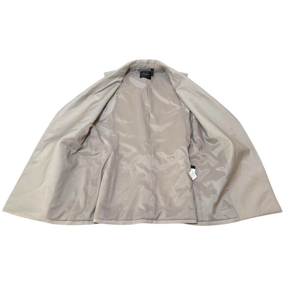 Theory Sedeia Continuous Wool Blend Vest Open Front Notch Lapel Beige - Size 6 - Picture 5 of 8